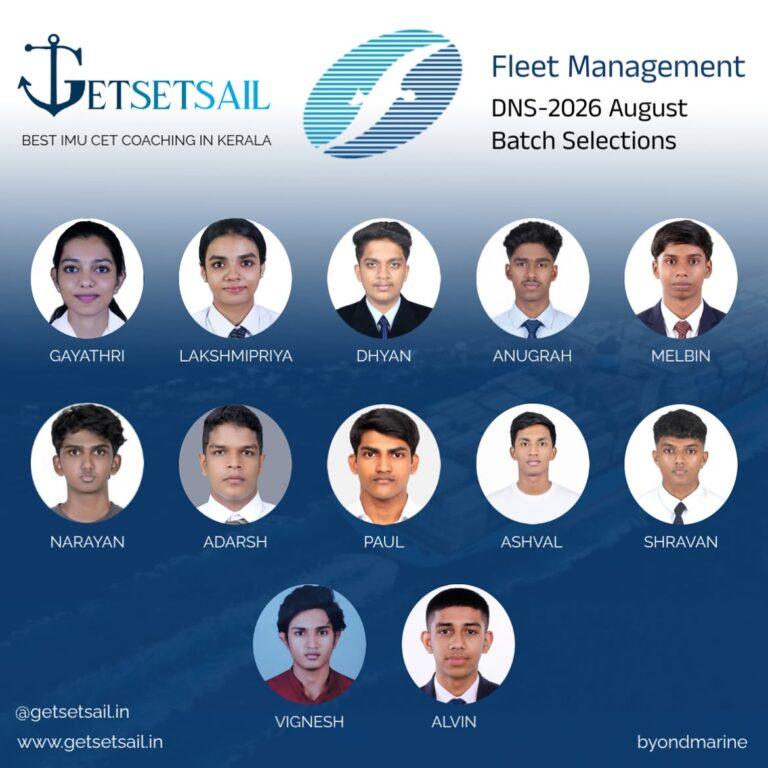 13-20 Candidates selected by Fleet Management from Kerala belongs to Getsetsail Academy! 💥Congr