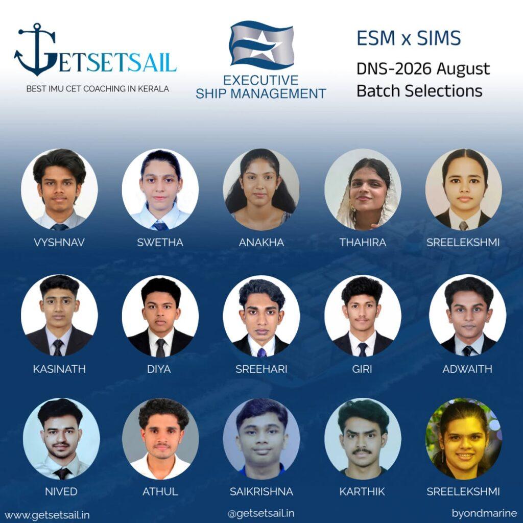 highest selections from kerala for dns sponsorship and imu cet
